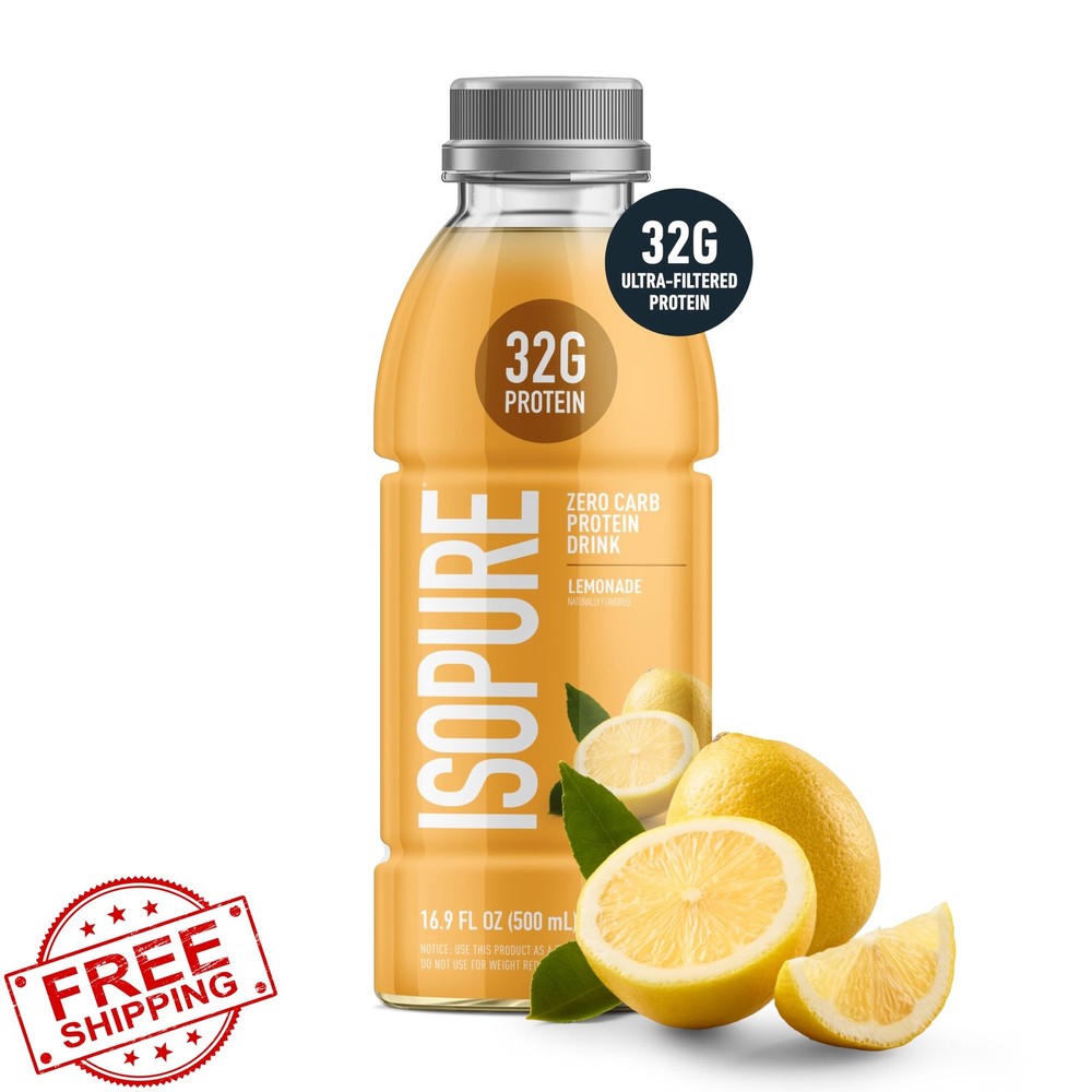 Isopure Zero Carb 32g Clear Protein Lemonade 12 Pack RTD