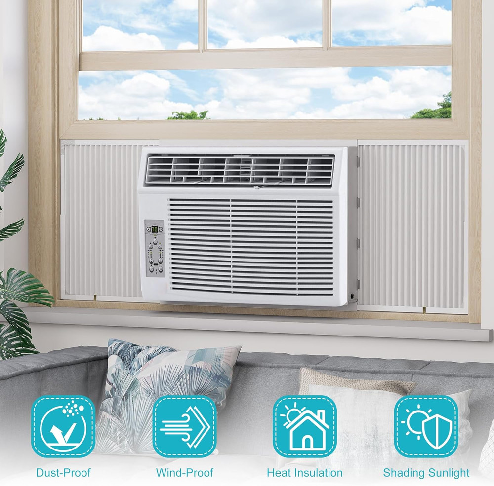 Window AC Side Panel with Frame, Adjustable Air Conditioner Side Panels for Wind