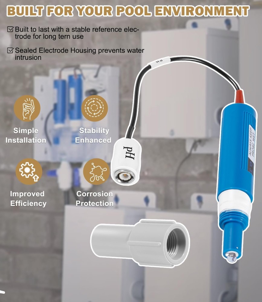 For GLX-Probe-PH Pool PH Probe Replacement Fits Hayward Sense & Dispense System