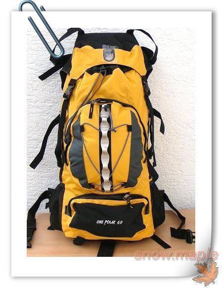 NWT Camping/Hiking Backpack(OPB802), 60L, Yellow
