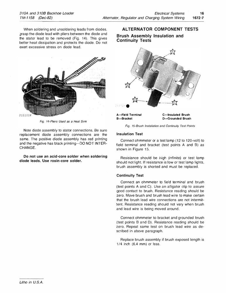 John Deere 310A & 310B Backhoe Loader Technical Service Manual TM1158 USB or DL
