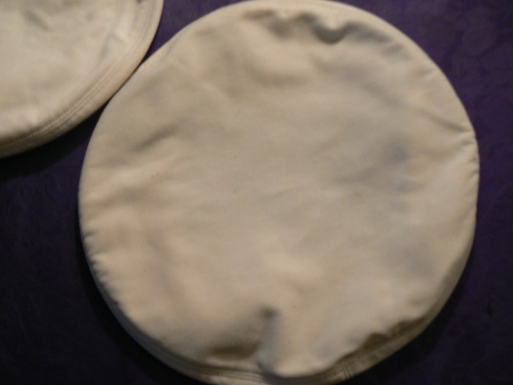 TWO WHITE BERET COVERS with BUTTONS