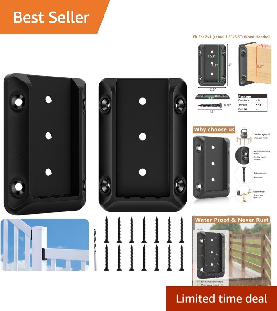 Nylon Deck Railing Brackets with Screws and Drill Bit