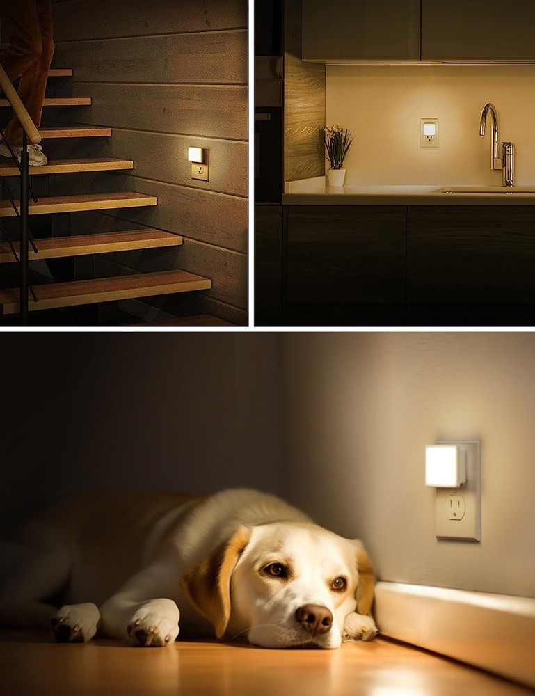 LED Night Lights PlugIn with DusktoDawn Sensor, 3000K Soft White, 6Pack