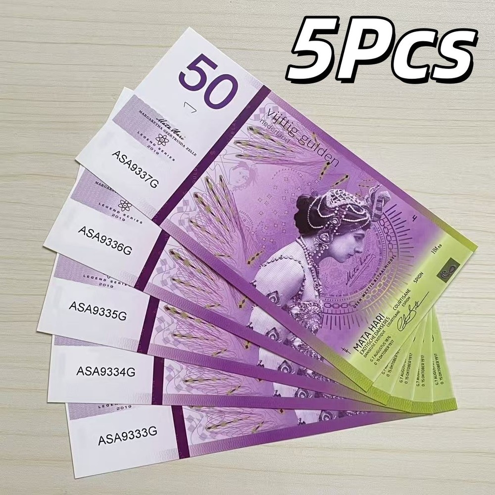 Netherlands, 5pcs X 50 Note, Private Issue Polymer, 2020 Mata Hari, UNC