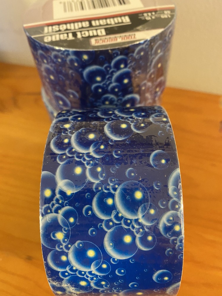 Tool Bench Duct Tape : Blue Bubbles