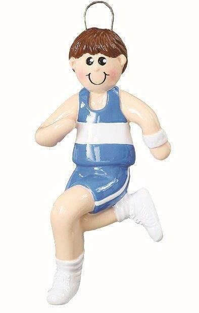 Runner Boy Brown Personalized Christmas Tree Ornament