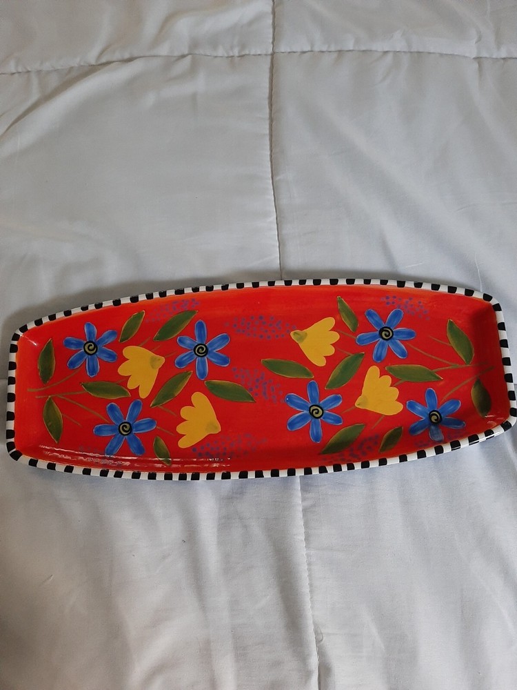 Dept 56 Wildflowers 16" Ceramic Serving Platter Jane Davies Spring