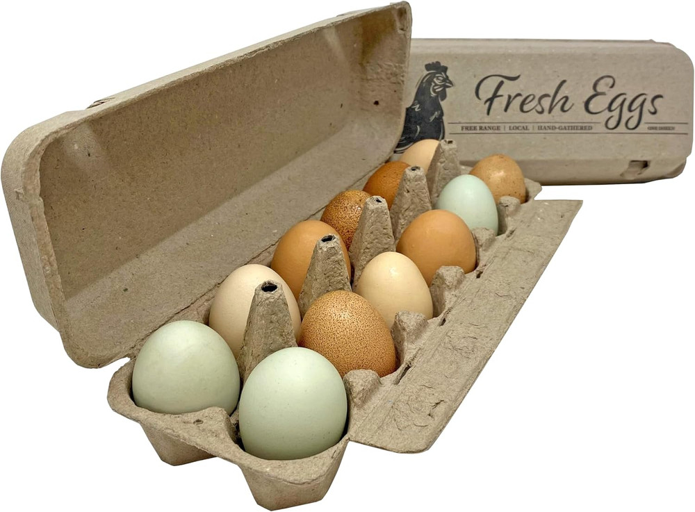 Fresh Eggs Flat Top Paper Egg Cartons - 50 Pack