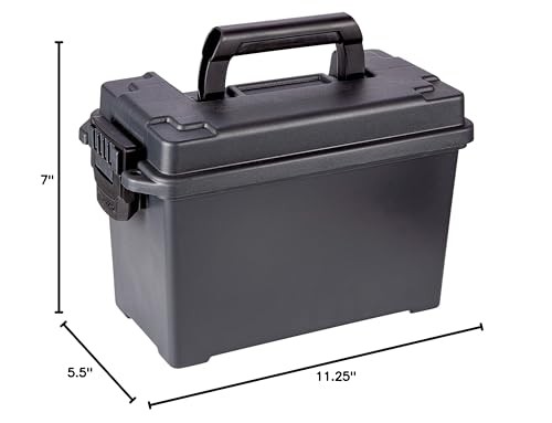 Plano Field Ammo Box .50 Caliber, Black, Lockable Ammunition Medium, Black