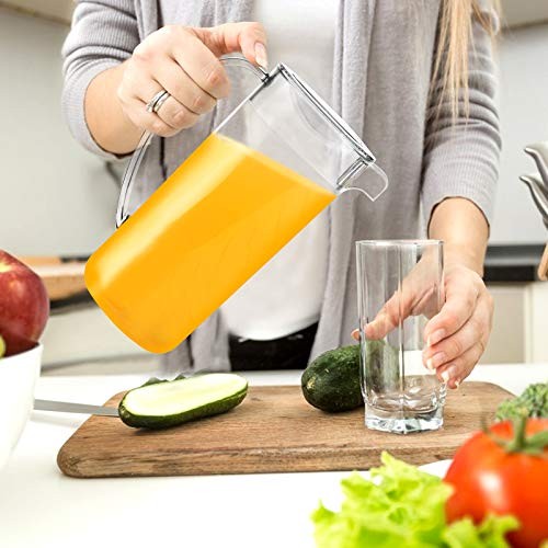 2 Quarts Plastic Pitcher With Lid, Clear Plastic Pitcher Great Without Infuser