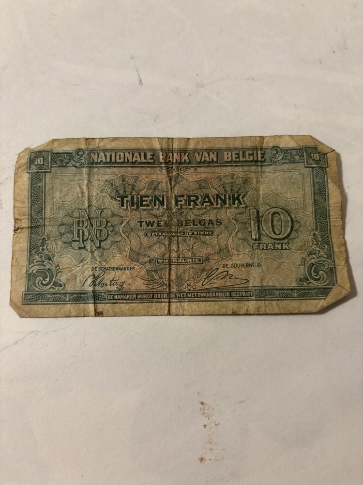 WW II Belgian 10 Francs