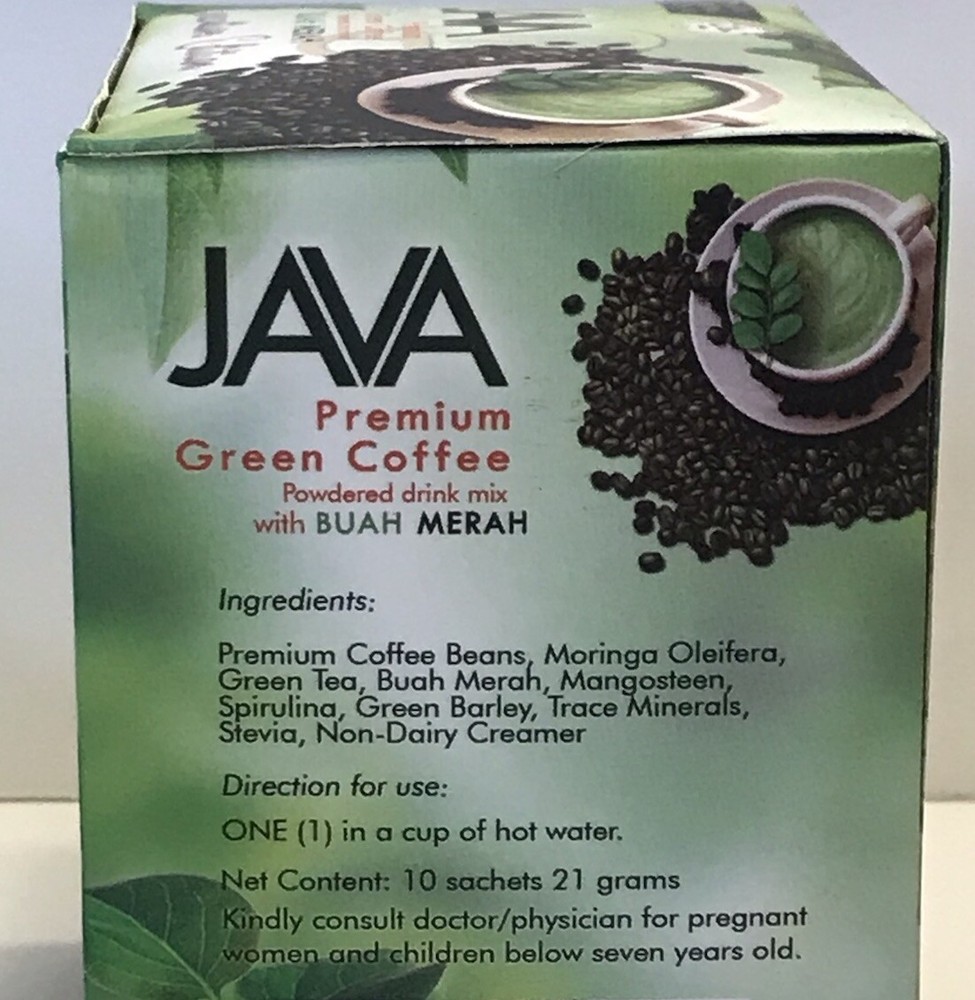 JAVA Premium Green Coffee with Moringa Executive Edition Strong Powder Drink Mix