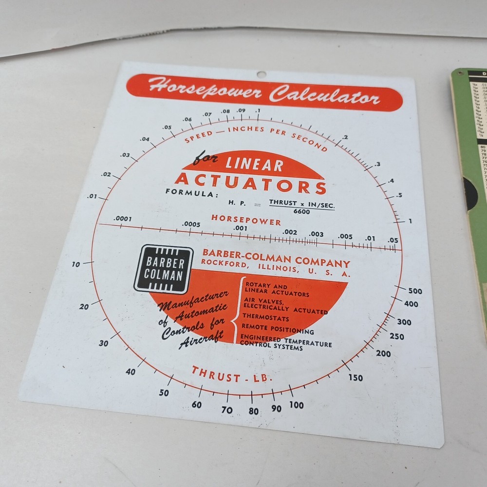 Vintage Engineer Conversion Data Chart Mixed Lot