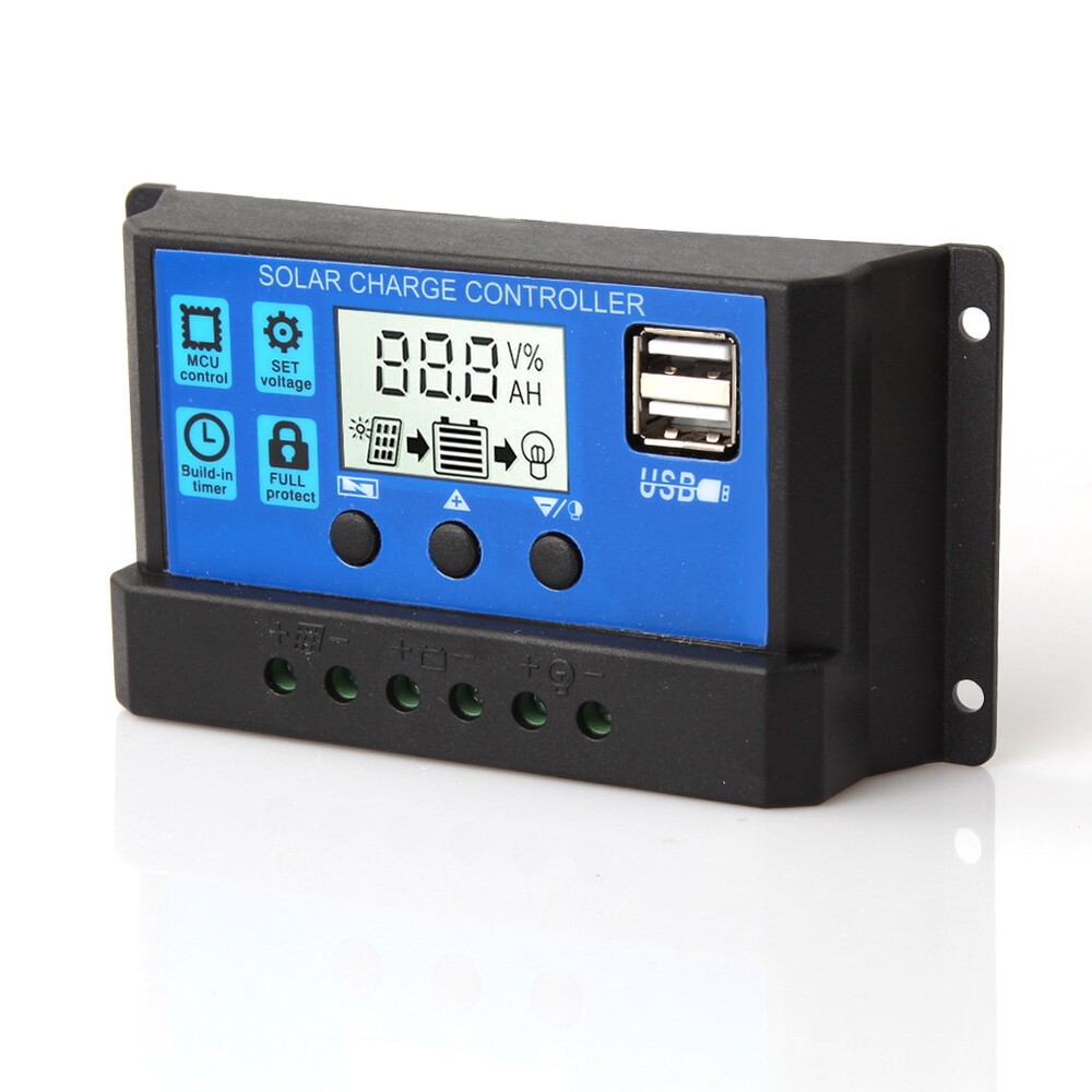 Solar Panel Charge Controller Regulator 12V/24V Auto 30A Battery Regulator LCD