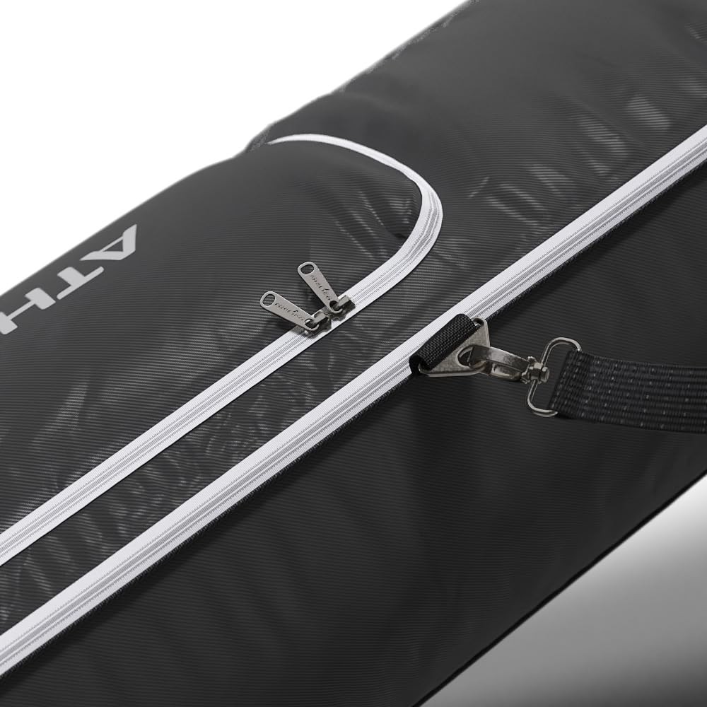 Athletico Rolling Double Ski Bag - Padded with Wheels One Size, Black
