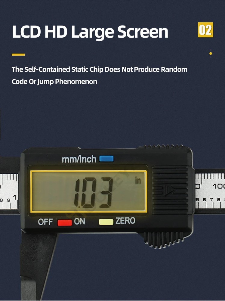 Digital Caliper Electronic Plastic Calipers Vernier Measuring Tools with LED