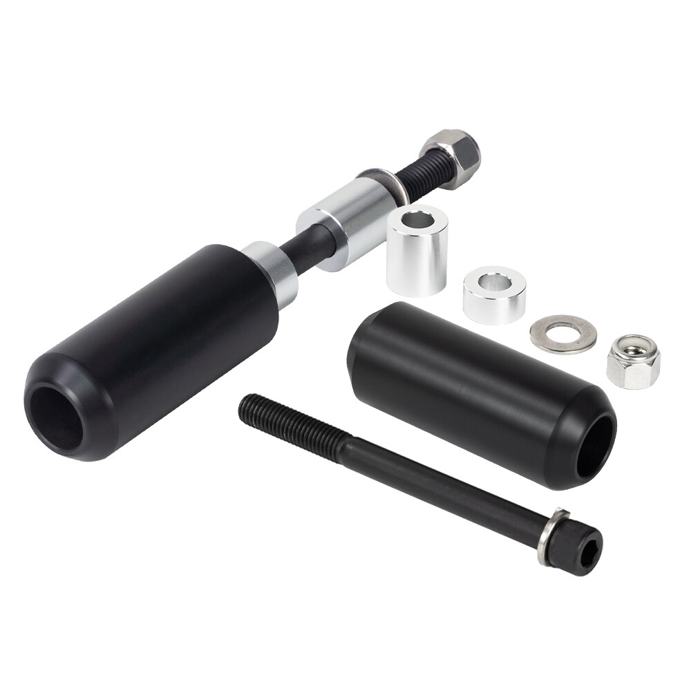 Black Guards Crash Bar & Frame Slider For Harley Dyna Super Glide FXD FXDC FXDB