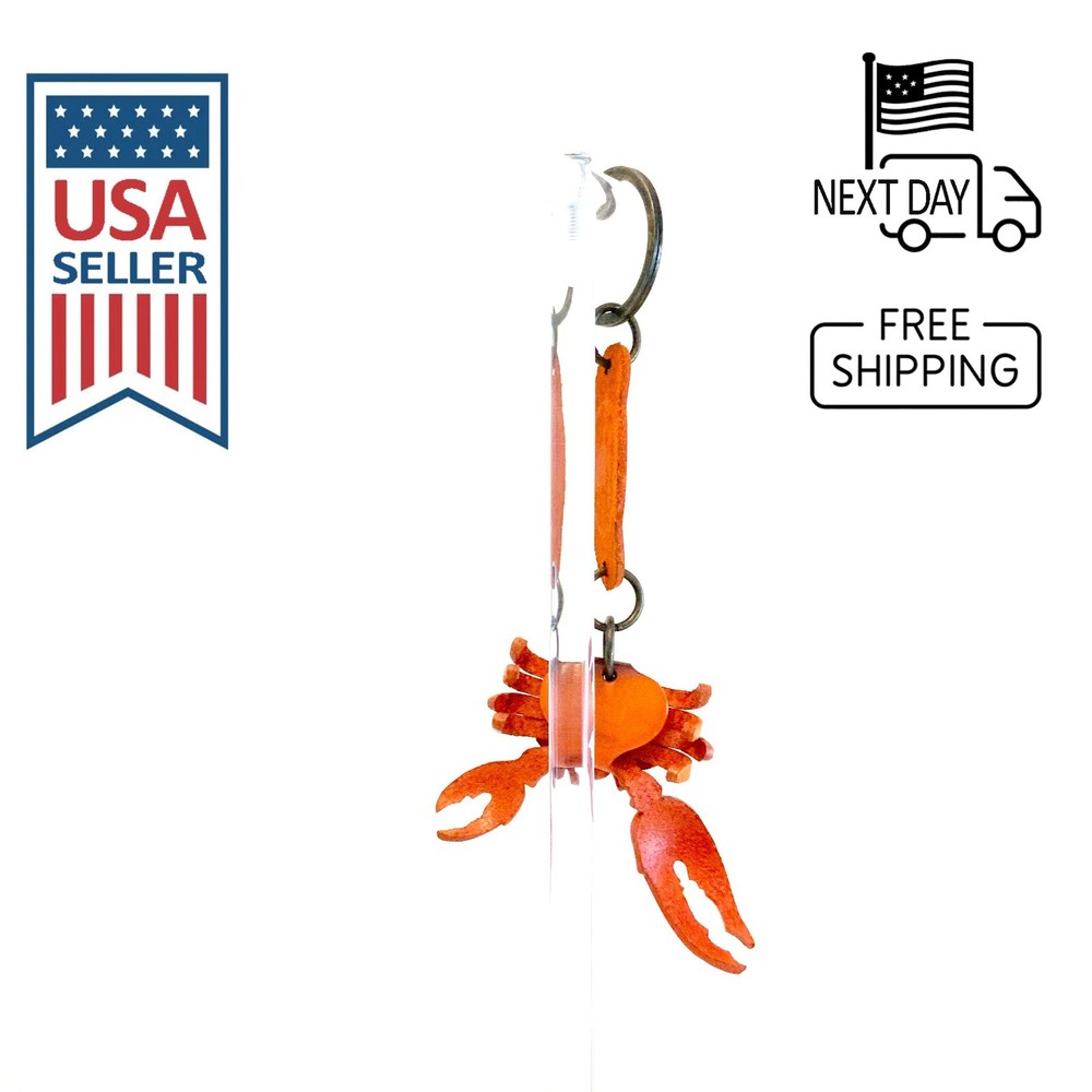 Crab Handmade Leather Keyring #1