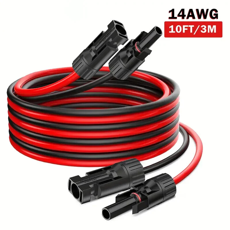 236inch/6M Solar Panel Extension Cable 14AWG Solar Extension Cable w/ Connectors