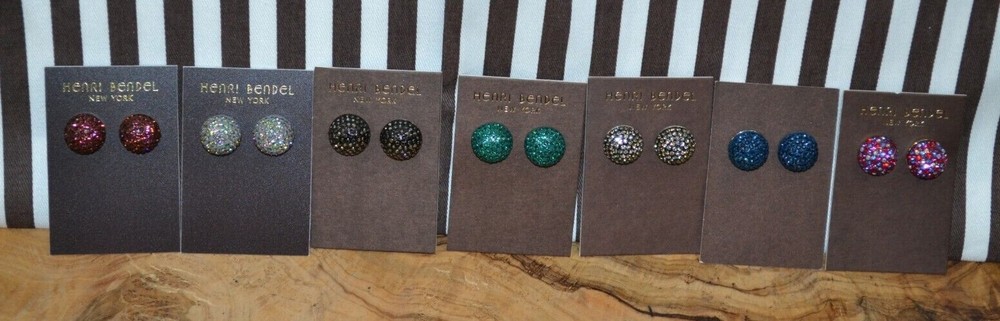 Henri Bendel Round Crystal Paved Stud Earrings