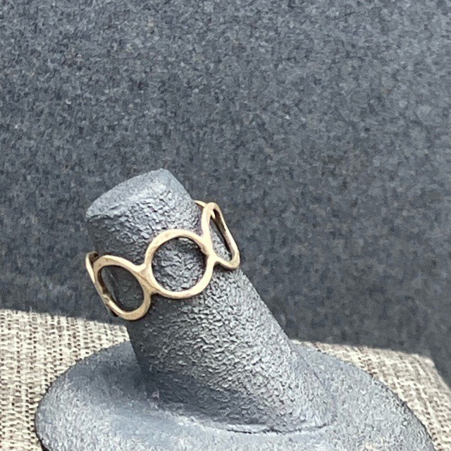 Artisan Circles Ring Hammered As Is Size 5 Silver Handmade Retro Vintage Boho