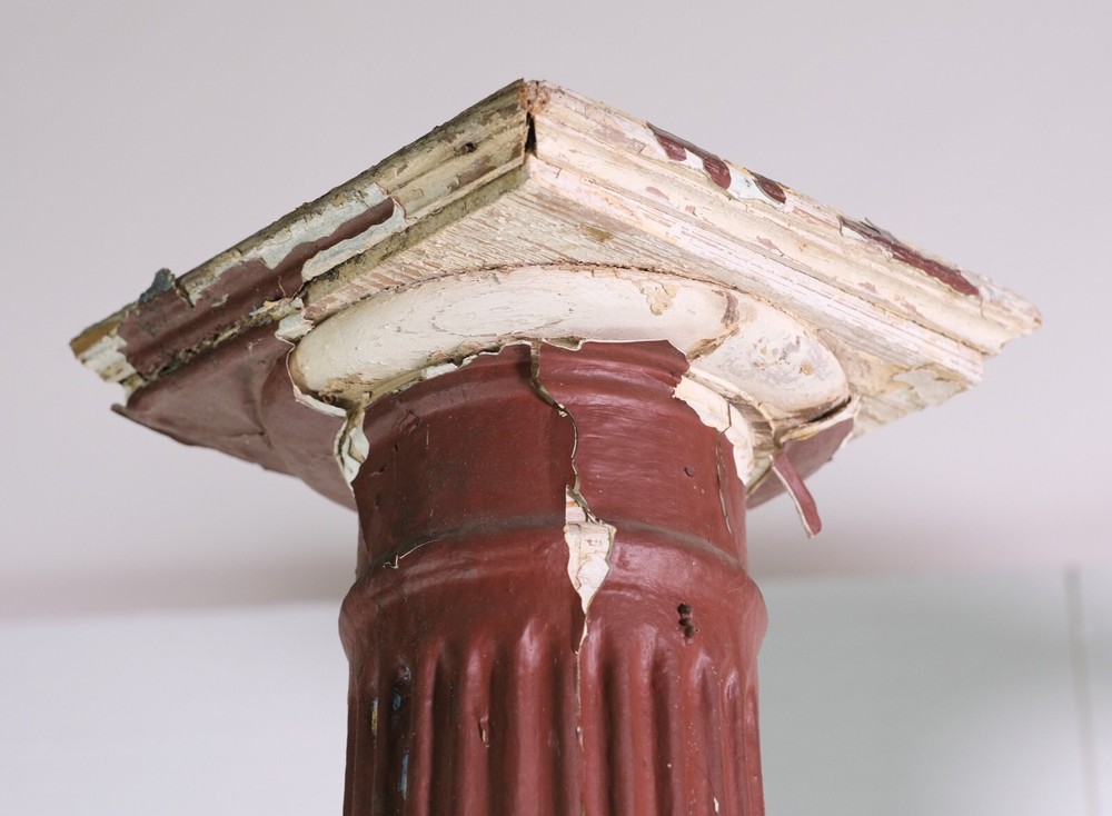 Pair of 7 ft Reclaimed Painted Pine Columns without Bases