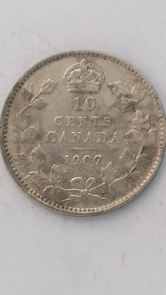 1907 Canada 10 Cent Silver,.925 Silver
