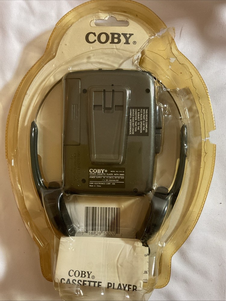 Super Slim Coby Stereo Cassette Player Auto Stop CX- C20 Gray