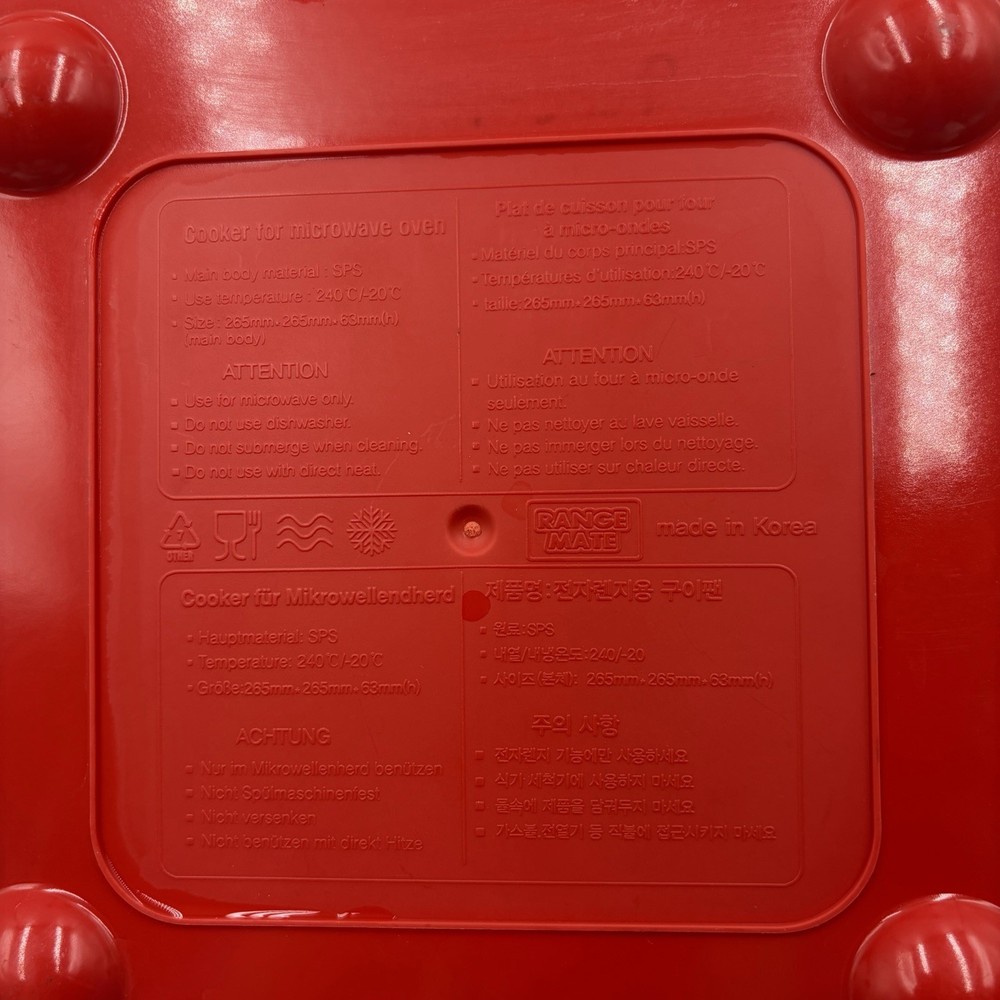 Range Mate Pro Microwave Grill Pan With User Guide Recipe Book Non Stick