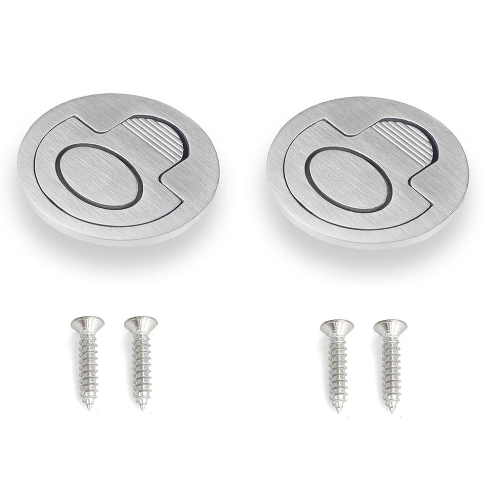2Pcs Flush Ring Pull Handle 304 Stainless Steel Round Recessed Door Pull