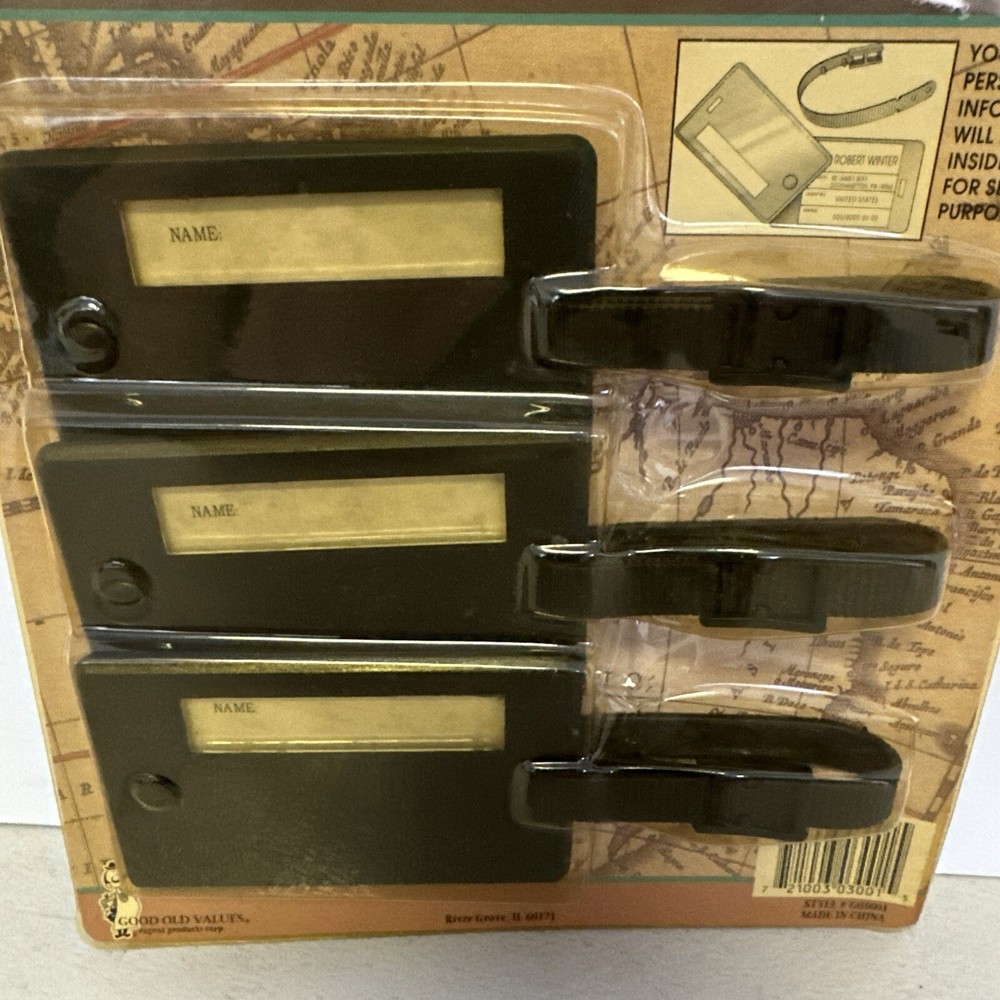 Good Old Values 3 Pack Luggage Tags New In Package Brown