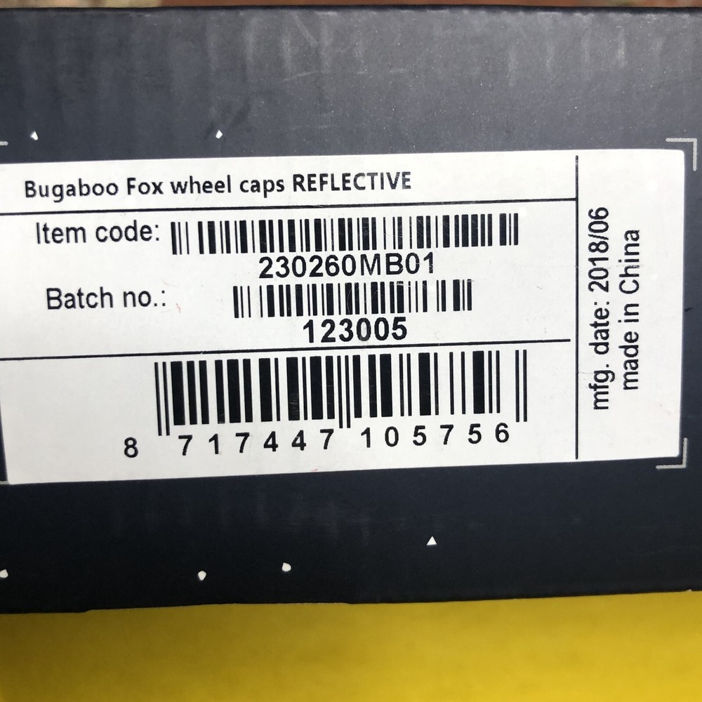 Bugaboo Fox wheel caps, Reflective Stellar - New In Box!