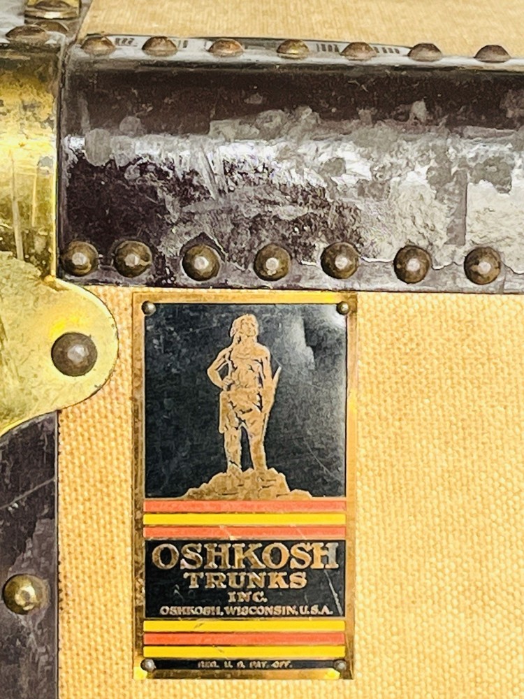 ANTIQUE OSHKOSH WARDROBE STEAMER TRUNK