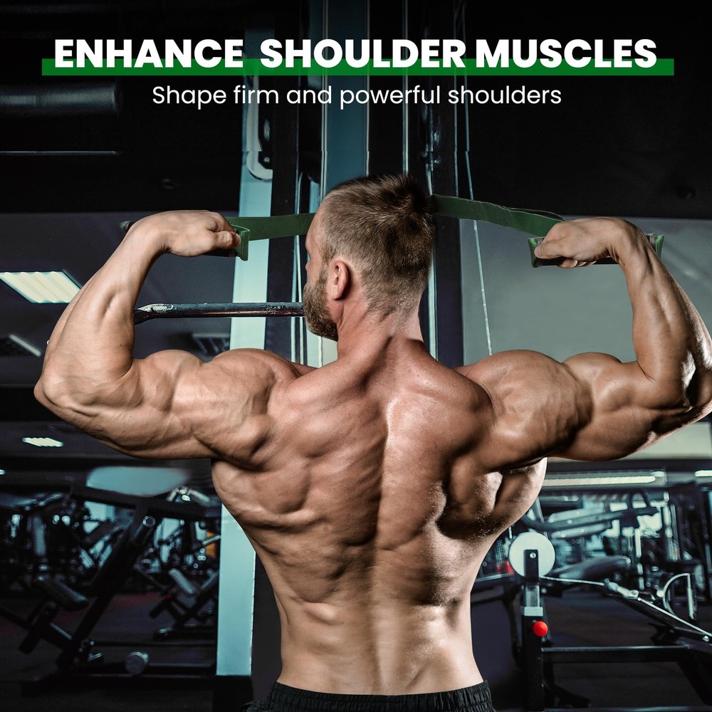 Tricep Rope Cable Attachment Handles, Pull Down for Green