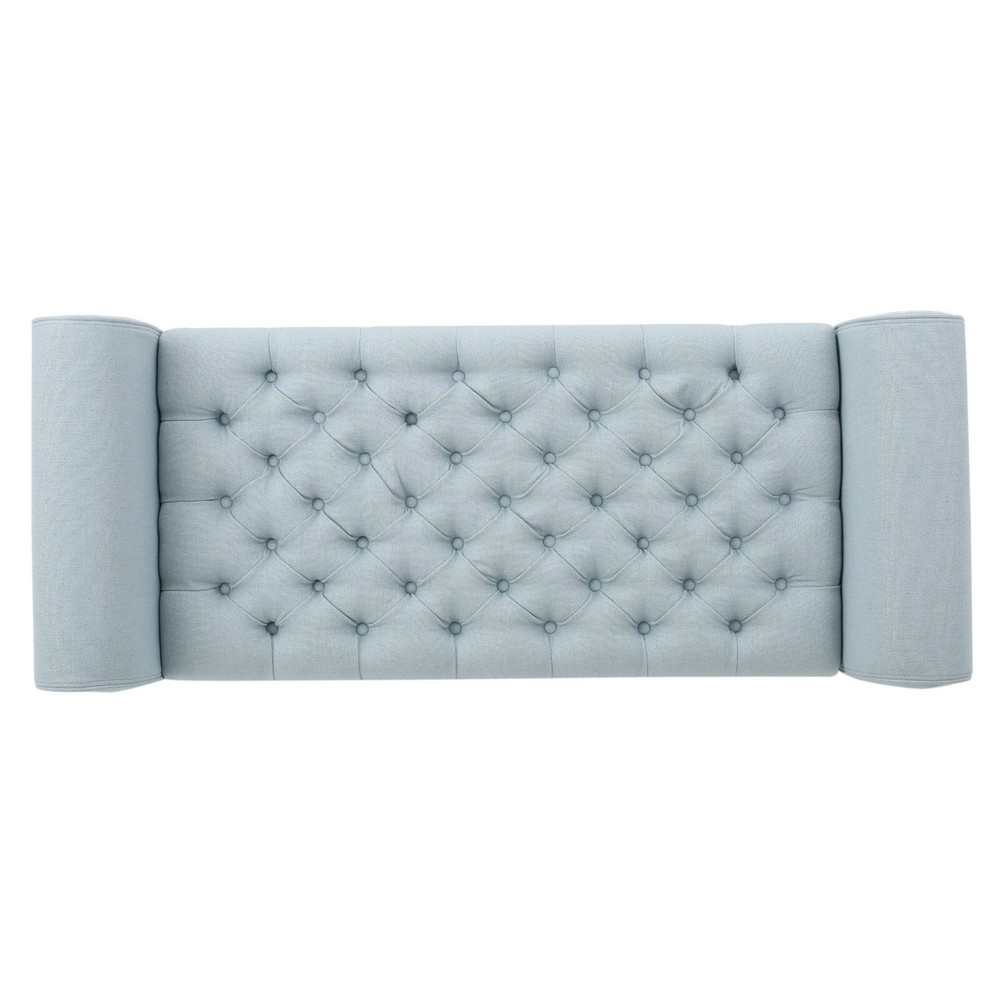 Charlemagne Rolled Arm Tufted Fabric Storage Ottoman Bench