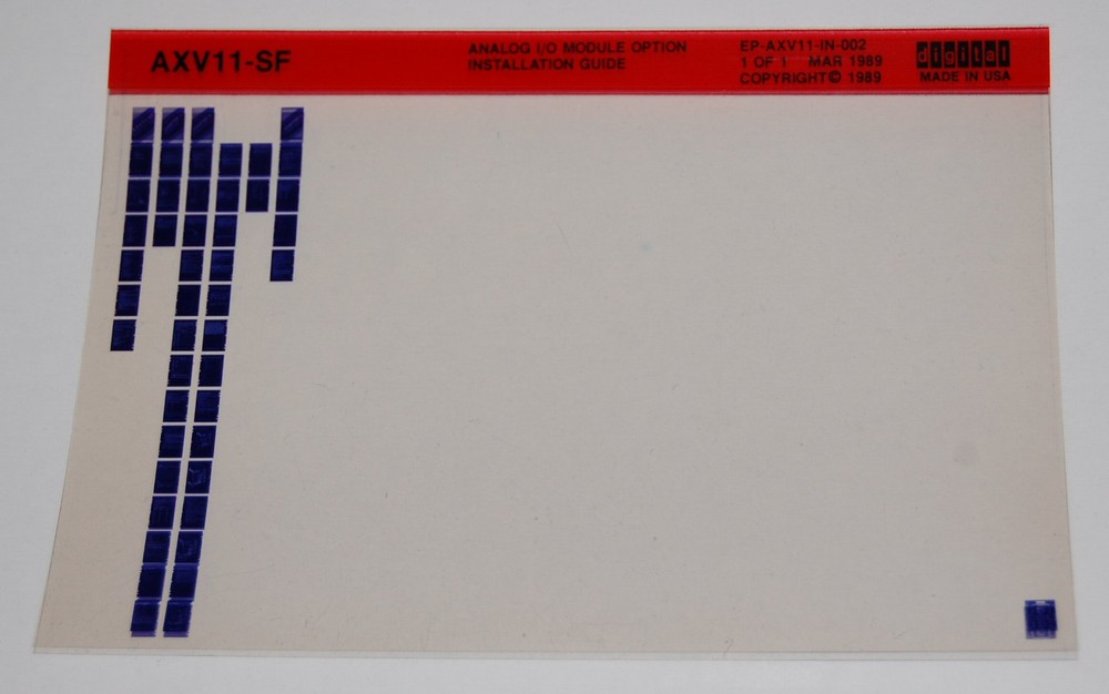 DEC AXV11-SF Analog I/O Module Option Installation Guide, Microfiche