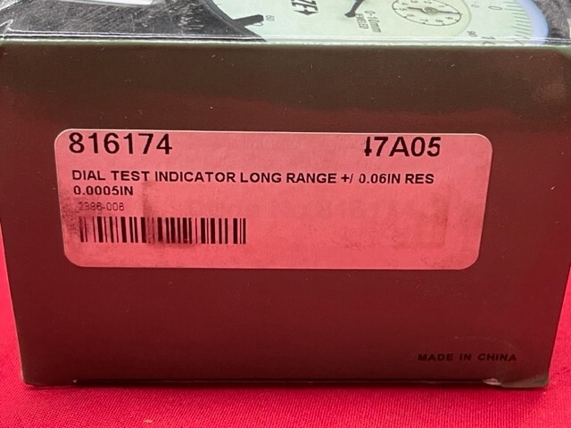 INSIZE 2386-006 Large Range Dial Test Indicator, 0-0.06"