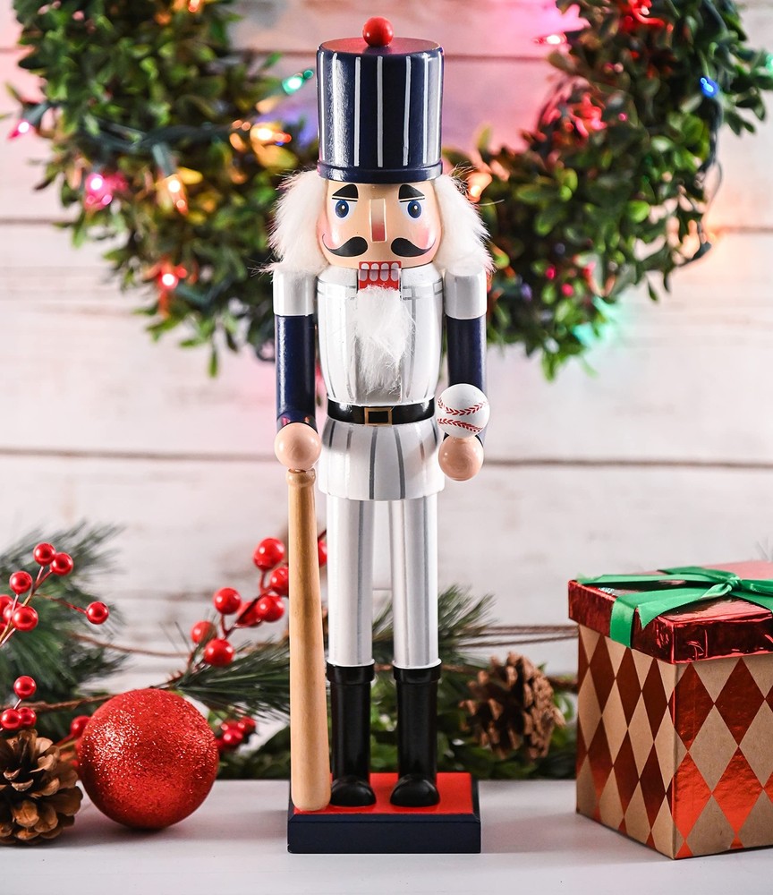 Ornativity Christmas Baseball Player Nutcracker - Baseball Player with White ...