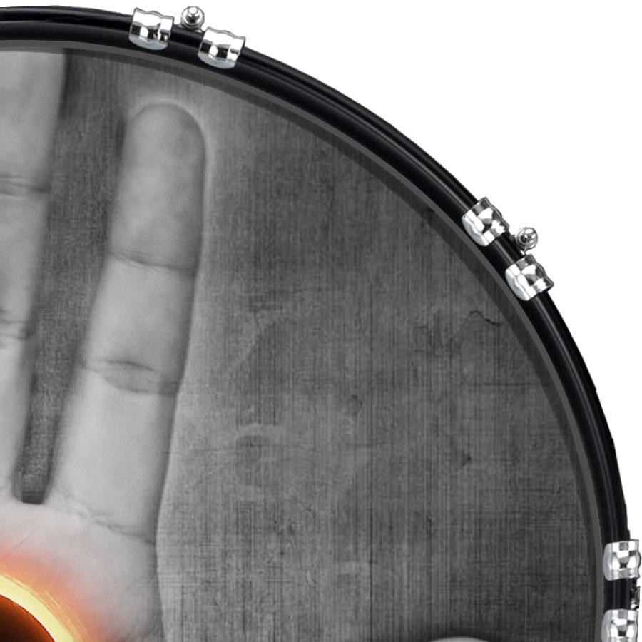 Custom 22" Kick Bass Drum Head Graphical Image Front Skin Hand Eclipse