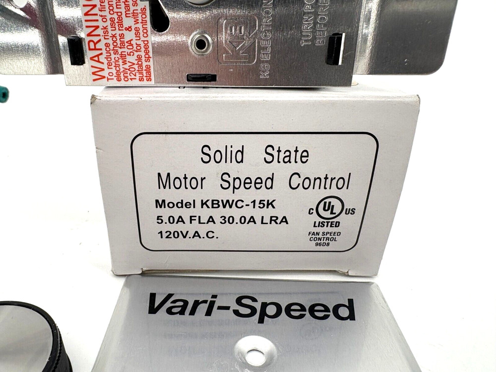 New KB Electronics KBWC-15K Solid State Motor Speed Control 120VAC 5A