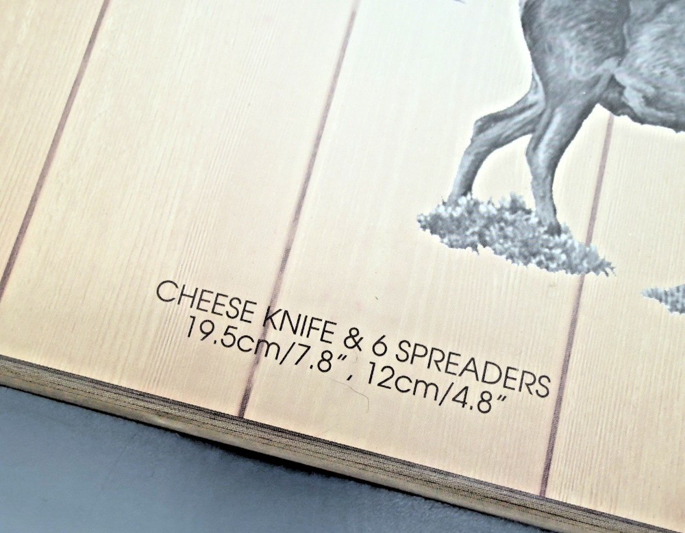 NIB Spode Glen Lodge Cheese Knife + Spreader Set Forest Theme Pheasant & Stag