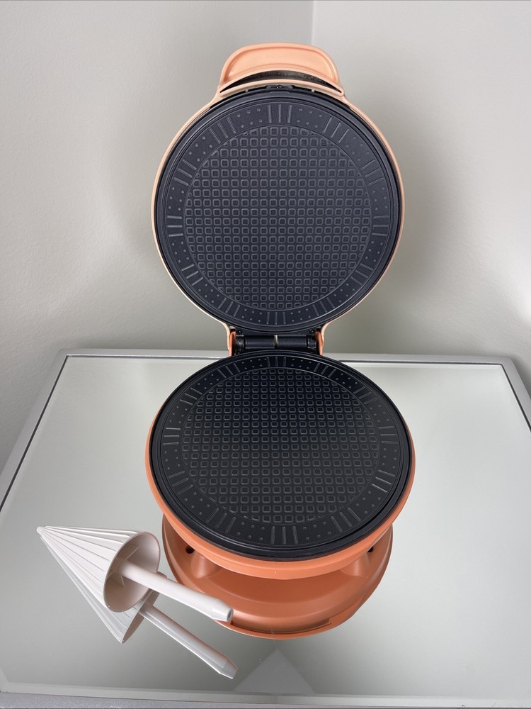 Koji Orange Cone Waffle Maker with White Cone