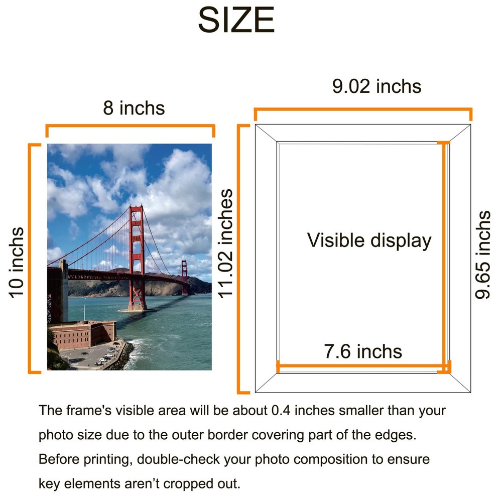 8X10 Picture Frame Brown for Wall Mounting or Tabletop Display, 2 Pack