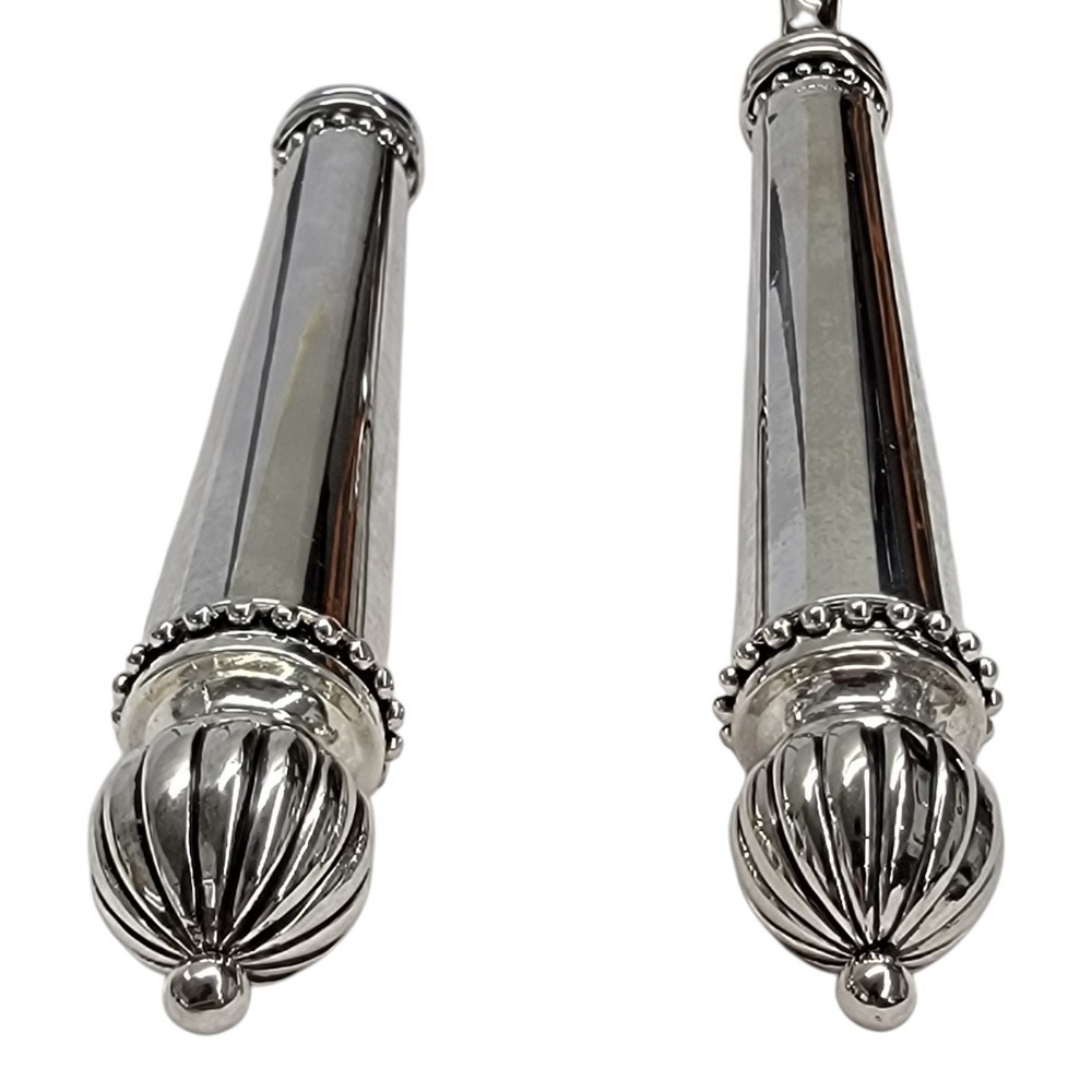 Godinger Silver Plate Wedding Cake Knife and Server Set Beaded Melon Finials