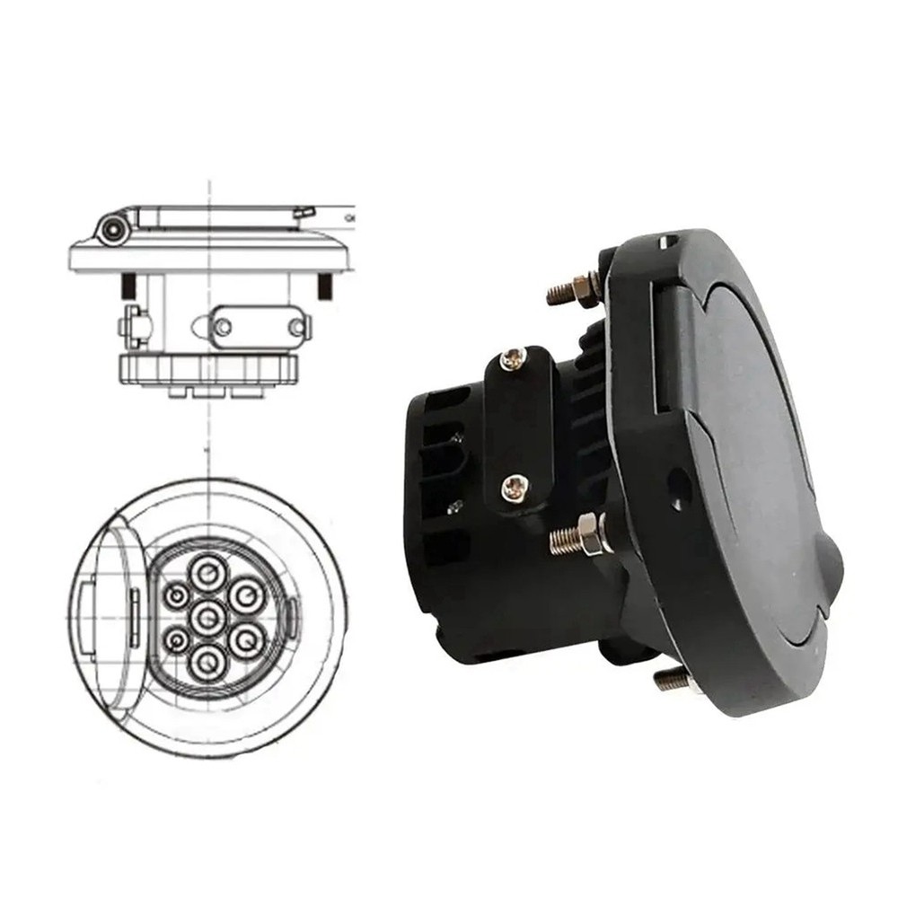 EV Charging Socket Outlet Type 2 Socket Connector 4 Point Fixed European1410
