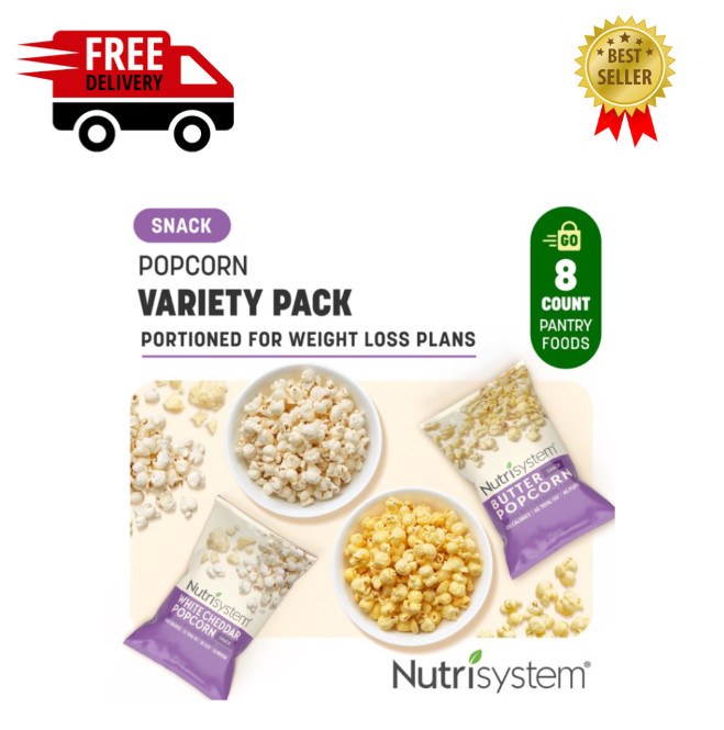 Nutrisystem Popcorn Variety Pack (8 Ct Pack) - Delicious, Diet Friendly Snacks