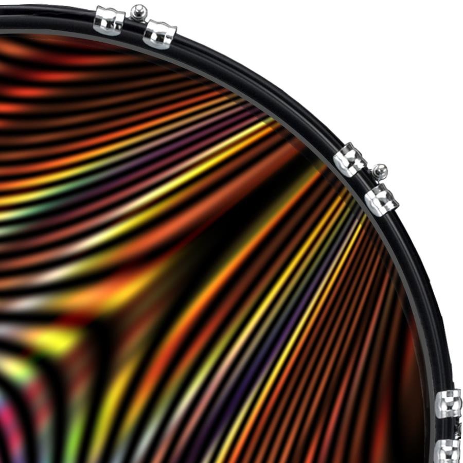 Custom 22" Kick Bass Drum Head Graphical Image Front Skin Interference 1