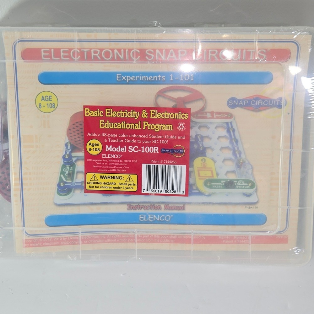 Elenco Snap Circuit SC100R Basic Electricity Electronics Educational Program Kit