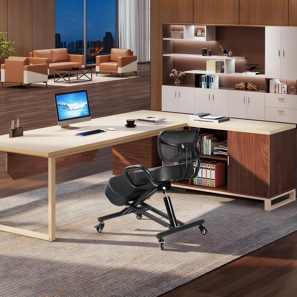 Ergonomic Kneeling Chair With Back Posture Support For Office